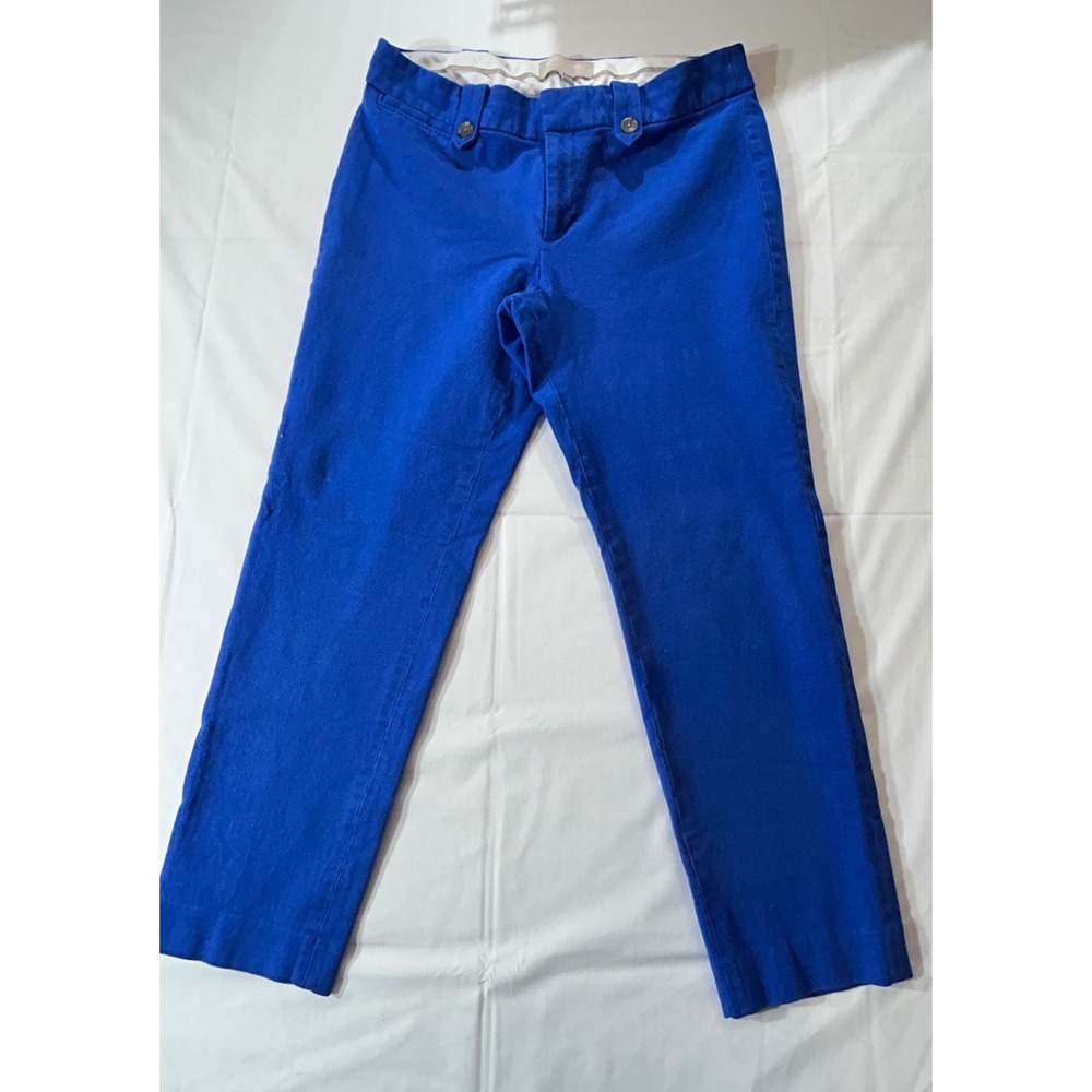Banana Republic Martin Fit Cobalt Blue Trousers Size 8 Stretch Ankle Pants